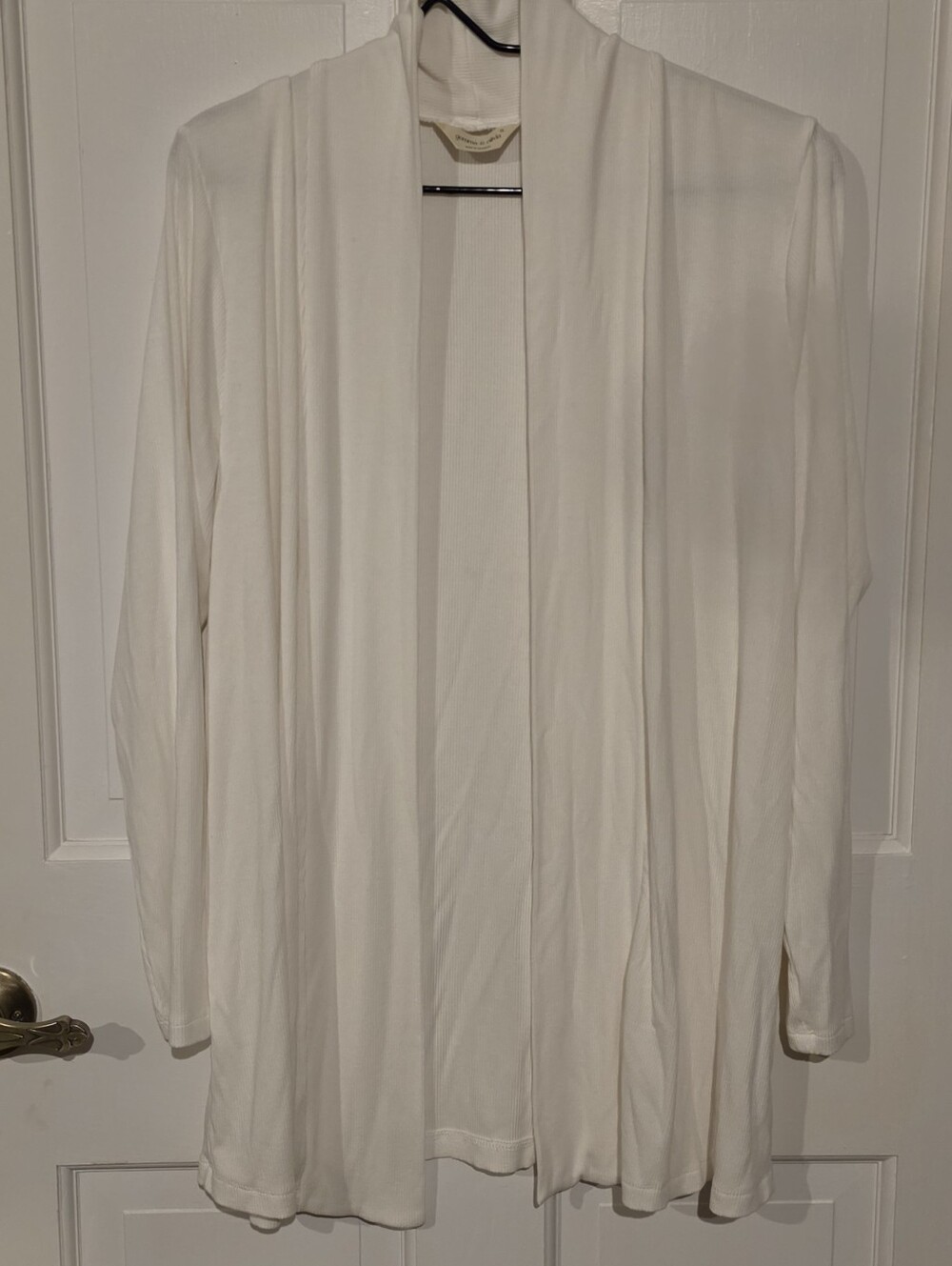 Gemma & Olivia White Draped Open Front Cardigan